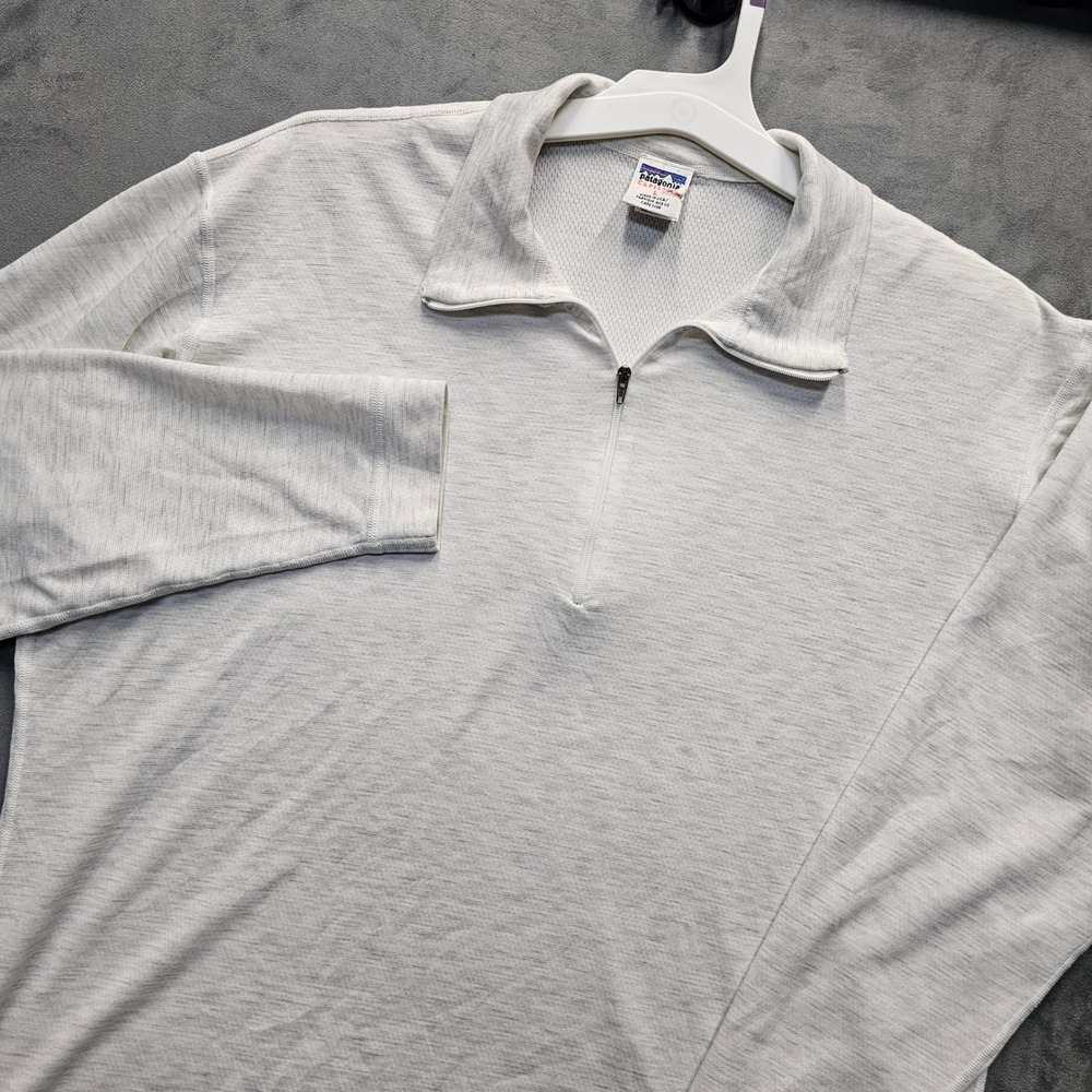 Patagonia Capilene Mens Large Gray Quarter Zip Long Sleeve Base Layer Pullover